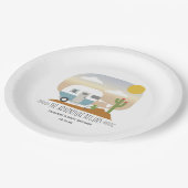 デザートキャンパークロースラインブルーベビーシャワー ペーパープレート (アングル)