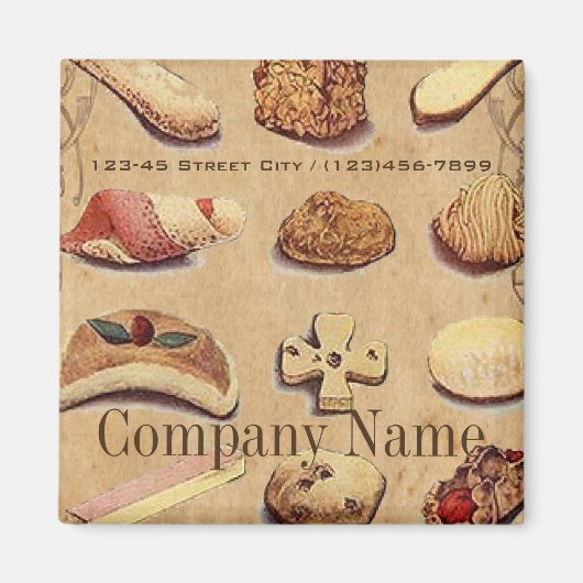 デザートケーキフランスのペストリーCookieベーカリー マグネット (正面)