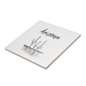 デザートサウスウェストカボスアリゾナ白黒 タイル (側面)