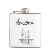 デザートサウスウェストカボスアリゾナ白黒 フラスク (正面)