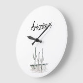 デザートサウスウェストカボスアリゾナ白黒 ラージ壁時計 (傾斜)