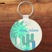 デザートサウスウェストパーソナライズされたキーチェーンアクアブルー キーホルダー (正面)