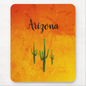 デザートサウスウエストアリゾナSaguaro Cacti Orange マウスパッド (正面)