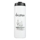 デザートサウスウエストサボクサスアリゾナブラックタイポグラフィT タンブラー (正面)