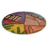 デザートサウスウエストサボスサボスフォークアート カッティングボード (角)