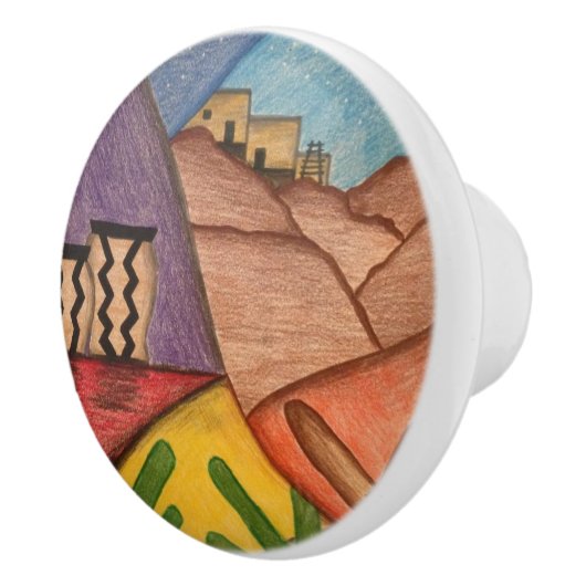 デザートサウスウエストフォークアートアリゾナ セラミックノブ (右)