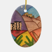 デザートサウスウエストフォークアートクリスマス セラミックオーナメント (正面)
