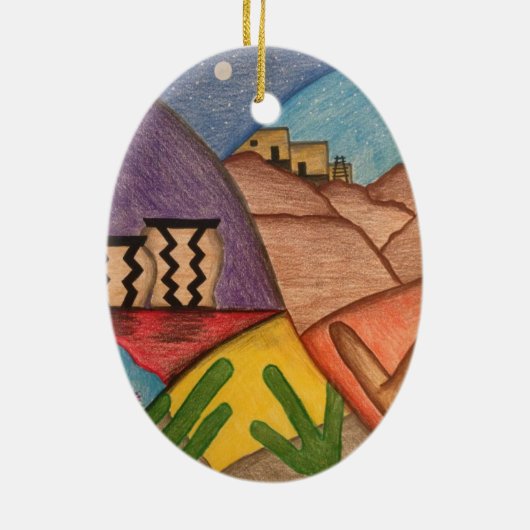 デザートサウスウエストフォークアートクリスマス セラミックオーナメント (裏面)