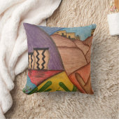 デザートサウスウエストフォークアート装飾用クッション クッション (ブランケット)