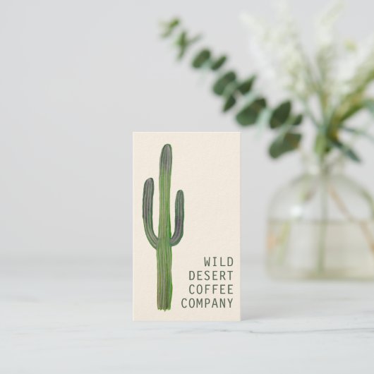 デザートサグアーロカッティウォーターカラーユニークシ素朴ック 名刺 (スタンド正面)