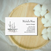 デザートサグアーロカボスミニマリスト白黒 名刺