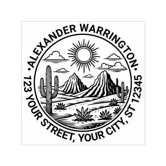 デザートサボスランドスケープ#2名差出人住所 セルフインキングスタンプ (デザイン)