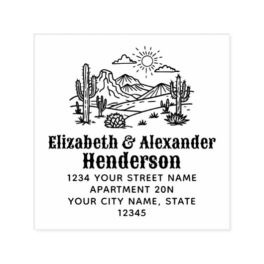 デザートサボスランドスケープ#3S SQ名差出人住所 セルフインキングスタンプ (デザイン)