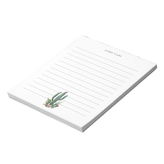 デザートサボス開花 |砂漠のテーマが並ぶ ノートパッド (回転)