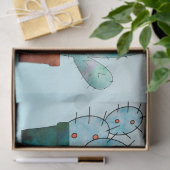 デザートサボタス植物水色デコパージュ 薄葉紙 (ギフト)