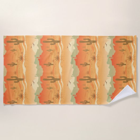 デザートサボツサウスウエストデザインビーチタオル ビーチタオル (正面)