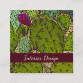 デザートサボツ抽象芸術植物学インテリアデザイナー スクエア名刺 (正面)