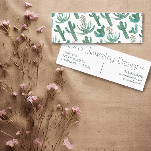 デザートサボテンと多肉料理シックな水のカラーパターン スキニー名刺