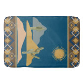 デザートサボテンのシーンとジオメトリックトリム バスマット (正面)