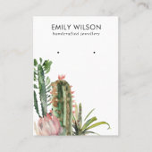 デザートサボテンのプロテアの葉のスタッドのイヤリングディスプレイ 名刺 (正面)