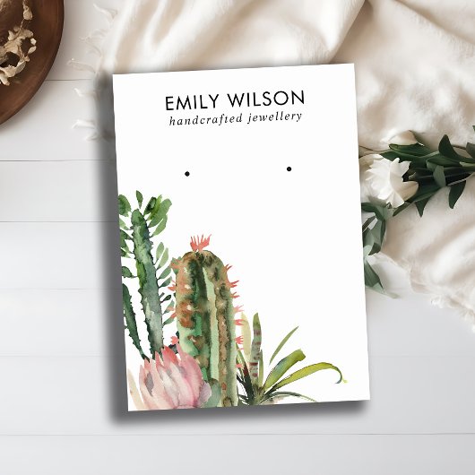 デザートサボテンのプロテアの葉のスタッドのイヤリングディスプレイ 名刺