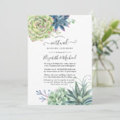 デザートサボテンの多肉食オンライン結婚仮想 招待状 (スタンド正面)