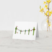 デザートサボテンクリスマスカード カード (黄色い花)