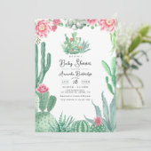 デザートサボテンフローラベビーシャワー 招待状 (スタンド正面)