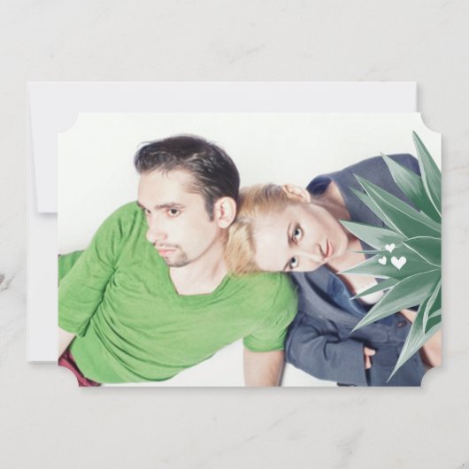 デザートサボテンモダンタイポグラフィ結婚ズ 招待状 (裏面)