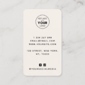 デザートサボテン多肉植物ロゴとソーシャルメディアの追加 名刺 (裏面)