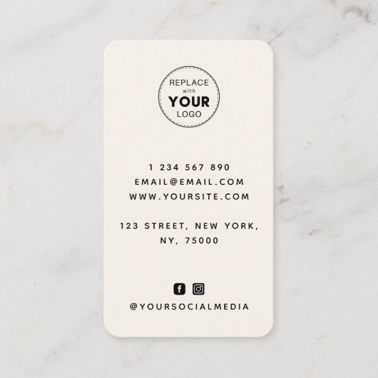 デザートサボテン多肉植物ロゴとソーシャルメディアの追加 名刺 (裏面)