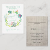 デザートサボテン多肉葉テーブルの座席場所 プレイスカード (正面/裏面)