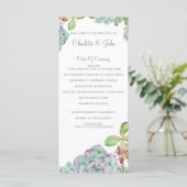 デザートサボテン多肉類結婚式 プログラム (スタンド正面)