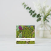 デザートサボテン抽象芸術多肉性インテリアデザイナー スクエア名刺 (スタンド正面)