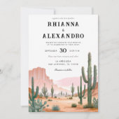 デザートサボテン春サマーウォーター結婚カラー 招待状 (正面)