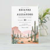 デザートサボテン春サマーウォーター結婚カラー 招待状 (スタンド正面)