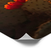 デザートサボテン開花AIアート |フォトリアリスティック ポスター (角)