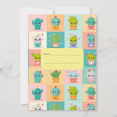 デザートサボテン&多肉性かわいいかわいいベビーシャワー サンキューカード (裏面)