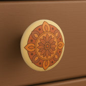 デザートサンセットテラコッタモダンマンダラフォークアート セラミックノブ