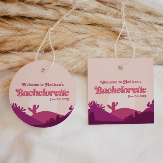 デザートサンセットバチェロレッテスコッツデールメッセージカード フェイバータグ