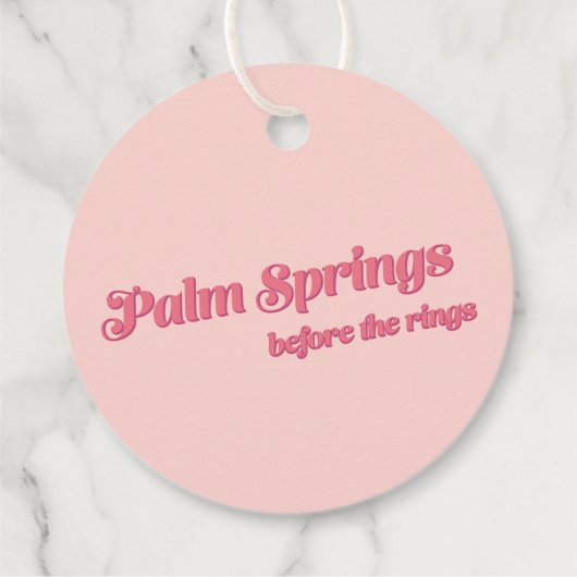 デザートサンセットバチェロレッテパーム春メッセージカード フェイバータグ (裏面)