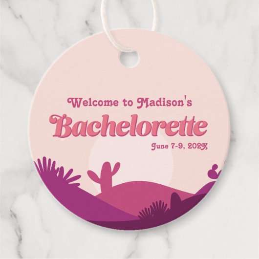 デザートサンセットバチェロレッテパーム春メッセージカード フェイバータグ (正面)