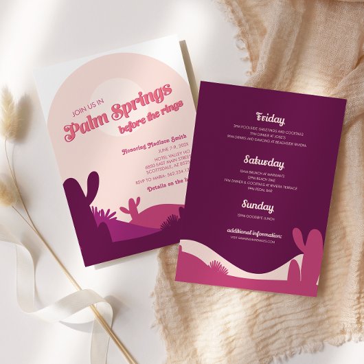 デザートサンセットパーム春バチェロレッテ旅程 招待状
