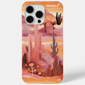 デザートサンセット モダンサボテン 名前入り Case-Mate iPhoneケース (裏面)