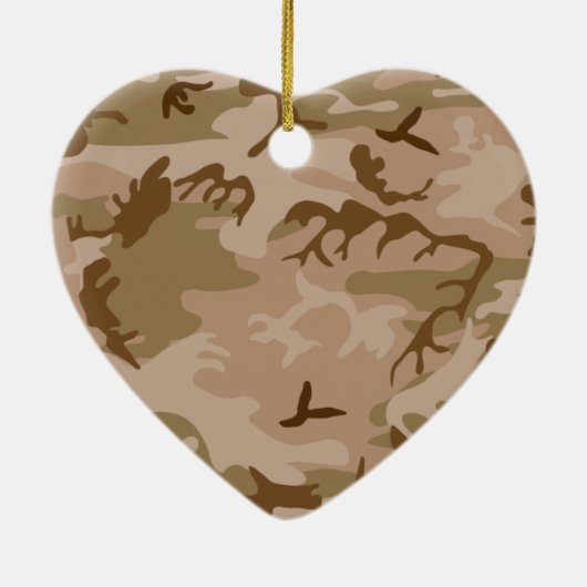デザートサンドカモフラージュハートオーナメント セラミックオーナメント (裏面)