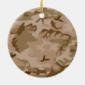 デザートサンドカモフラージュ磁器サークルオーナメント セラミックオーナメント (裏面)