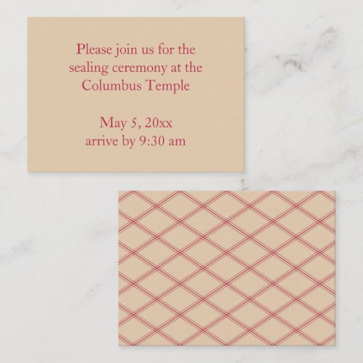 デザートサンドダイアモンズテンプルシーリング招待状 エンクロージャーカード (正面/裏面)