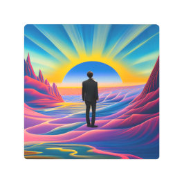 デザートサンライズ メタルプリント