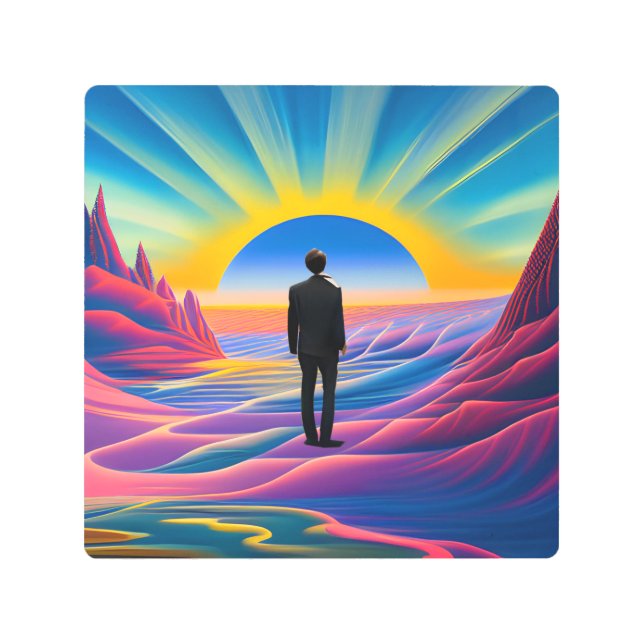 デザートサンライズ メタルプリント (正面)