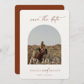 デザートシエナアーチフレーム結婚式の日付を保存 セーブザデート (正面/裏面)